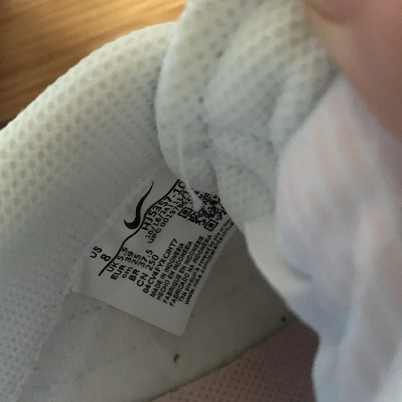 Nike Court Legacy White and Peach Accent Sneakers - Picture 6 of 7